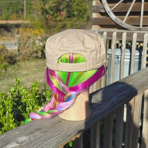 Ladies Khaki & Pink Butterfly BLING Hat NEW No Tags - Picture 4 of 4